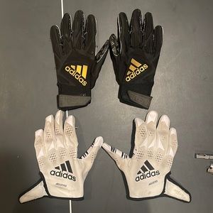 BUNDLE: ADIDAS Adizero and Freak football gloves.